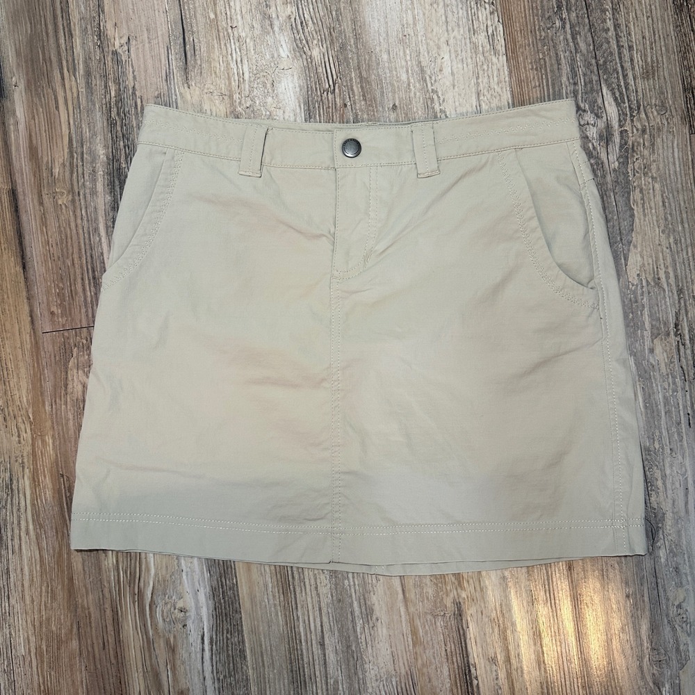 Eddie Bauer Travex Women 6 Tan Khaki Hiking Skort Outdoor Travel Active Skirt